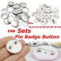 ♛✁☽ Ready Stock 100Sets Blank Button Badge Pin Parts for DIY Button Badge Maker