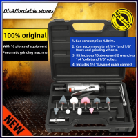 16Pcs 1/4 Air Compressor 90psi Die Grinder Rotary Tool Set Polisher Grinding Cleaning Tool With Stones &amp; Case