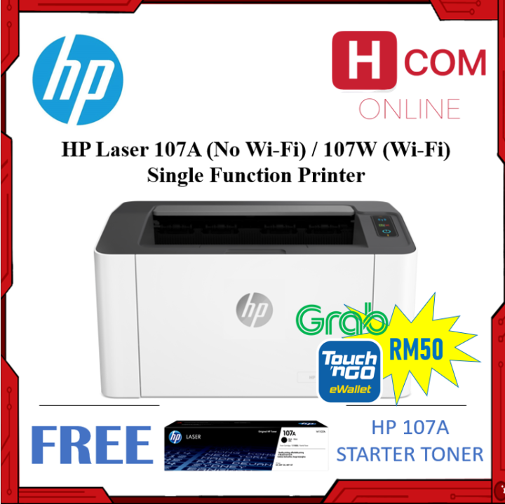 HP Laser 107A / 107W Single Function Printer Print Only [100 Genuine