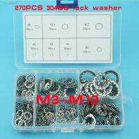 ❡¤♝ 10-270Pcs DIN6798J M2 to M20 internal tooth lock washer 304 stainless steel lock washer assortment kit