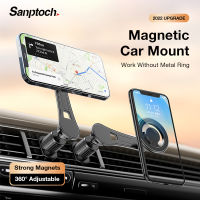 Sanptoch ที่วางโทรศัพท์รถแม่เหล็กขาตั้งสำหรับช่องระบายอากาศของแดชบอร์ด MagSafe สามารถใส่ได้กับ iPhone 15 14 13 12 Pro Max ขาตั้ง360ขนาดเล็กแบบปรับได้