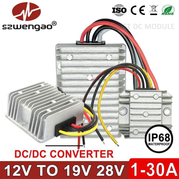 QUARKZMAN Convertitore DC-DC Step Up 12V A 19V 3A 57W, Regolatore Di Tensione Impermeabile IP67 In Alluminio Per Auto, Camper, Pannelli Solari E LED - 2