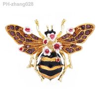 Wuli amp;baby Big Enamel Bee Brooches For Women Men 3-color Flower Insects Party Causal Brooch Pin Gifts