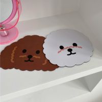 Ins Cartoon Dog Mouse Pad Simple White Color Rubber Mouse Mat For Girl Computer Game