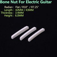 HR-Real Slotted Bone Nut For  Electric Guitar  ( Bottom  Flat / R7.25 / R10   42MM/43MM*3.4MM*6MM )