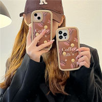 Khaki coffee bean phone case for iPhone13Promax silicone anti drop frame phone case for iPhone14Promax three-dimensional down jacket phone case for iPhone11 advanced leather phone case for iPhone12Pro fashionable Korean phone case for iPhone13