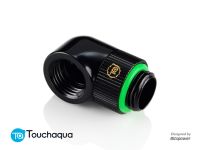 (2 PCS) Bitspower Touchaqua G1/4" Rotary 90-Degree IG1/4" Extender (Glorious Black)