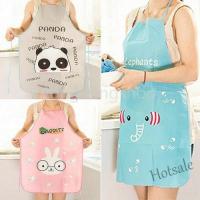 【hot sale】●❁✟ D13 Women Kids Cartoon Kitchen Restaurant PVC Waterproof Apron Cooking Aprons Bid