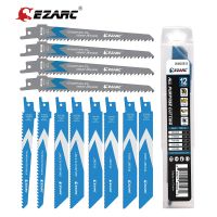 EZARC 6 Inch 150 mm Reciprocating Saw Blades kits 12Pcs Bi-Metal Demolition Sabre Saw Blade Set for Metal and Wood Cutting