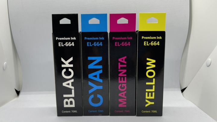 หมึกพรีเมี่ยม-premium-ink-el-664สำหรับ-epson-printer-1ชุด-มี-4-สี-black-cayan-magenta-yellowสำหรับ-epson-printer-l100-l101-l110-l120-l200-l210-l220-l222-l300-l301-l310-l350-l355-l360-l365-l405-l455-l5