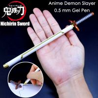 ปากกาหมึกเจลลายดาบอนิเมะ Demon Slayer 0.5มม. หมึกสีดำปากกาเขียนได้อุปกรณ์เครื่องเขียนในโรงเรียน Kimetsu No Yaiba