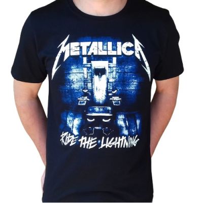 New FashionT-shirt Metallica Ride The Lightning rock band 100% cotton 2023