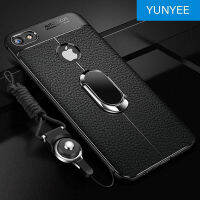 YUNYEE สำหรับ iPhone 6วินาทีบวก iPhone 6บวกกรณีโทรศัพท์,หรูหราอัลตร้าสลิมหนังแบบรวมทุกอย่างป้องกัน Dermatoglyph ปกหลังสำหรับ iPhone 6บวก /Iphone 6วินาทีบวกกรณีกับแหวนยืน H Older และสตริง