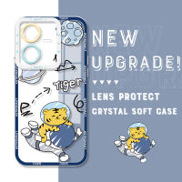 คลุมทั้งหมด Casing Ponsel คริสตัลสำหรับนักบินอวกาศการ์ตูนกันกระแทกของแท้ Vivo Y22 Y22S เคสมือถือใสเพื่อการป้องกันกล้อง