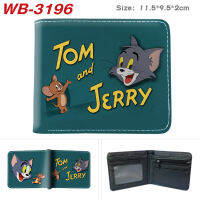 Tom-Jerry กระเป๋าสตางค์หนังสั้นแบบพกพาเด็กผู้ชาย,กระเป๋าเงินใส่เหรียญอุปกรณ์ต่อพ่วงลายการ์ตูนสีเต็มรูปแบบสองมิติกระเป๋าใส่บัตรกระเป๋าแฟชั่นลำลองเสริมบุคลิกภาพ