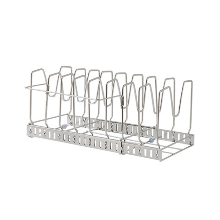 Pan Organiser Rack Pot Lid Organizers with Dividers Expandable Pot Pan