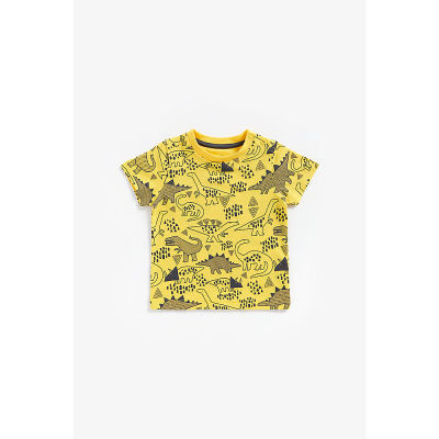เสื้อยืดเด็กผู้ชาย Mothercare mustard dino t-shirt ZC149