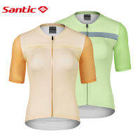 Santic ผู้หญิงเสื้อเจอร์ซีย์ขี่จักรยานแขนสั้นสลิมฟิตเสื้อจักรยานเสือภูเขาเสื้อผ้าจักรยานผ้าคุณภาพสูงระบายอากาศได้สวมใส่จักรยาน WL3C02223