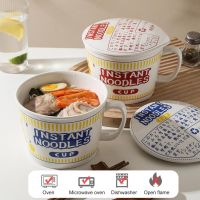 Durable Ramen Bowl Ceramics Soup Bowl Food-contact Grade Storing Instant Noodles Ramen Bowl Kitchen Lunch Cup