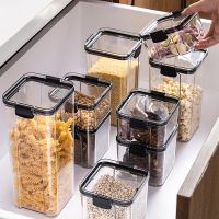 Plástico selado latas para armazenamento de cozinha grãos integrais comestível transparente caixa para lanches produtos secos chá armazenamento recipiente