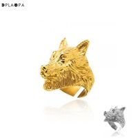 [Zhongxi ornaments ] DPLAOPA 925เงินสเตอร์ลิงเคลือบทองเงิน Anillo หมาป่าทองสัตว์แหวนผู้หญิงเครื่องประดับหรูหราคลิปรอบอัญมณี Fine