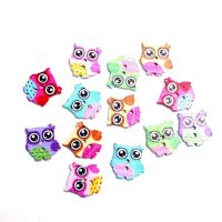 50pcs Mixed 16x16mm Owl Wooden Buttons For Clothes Needlework Scrapbooking Crafts Diy Sewing Accessories Wood Decoration Haberdashery