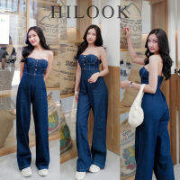 จั้มยีนส์เกาะอกขายาว Careen jumpsuit ป้าย Hilook