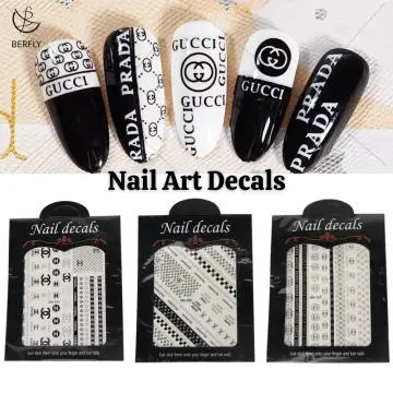 6 Sheets Gold LV Nail Stickers