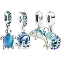 ใหม่ Blue Octopus Chameleon สีชมพูเต่าทะเลจี้ Fit Original Charm สร้อยข้อมือเงิน DIY ลูกปัดผู้หญิงเครื่องประดับ