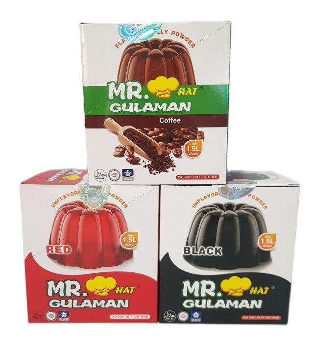 Mr. HAT GULAMAN Flavored & Unflavored Jelly Powder (Red/BlackWhite/Orange/yellow, coffee