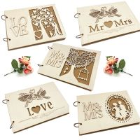 10/20/30/40 Pages Wedding Guestbook DIY Photo Album Creative Wood Sign Signature Book Wedding Decoration Supplies Cleaning Tools