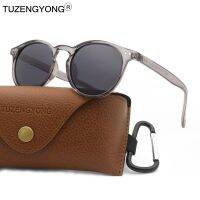 TUZENGYONG TR90น้ำหนักเบามากใส่ได้ทั้งชายและหญิงแว่นกันแดดโพลาไรซ์ขับรถสีชมพูทรงกลมสไตล์วินเทจแว่นตากันแดด Gafas De Sol