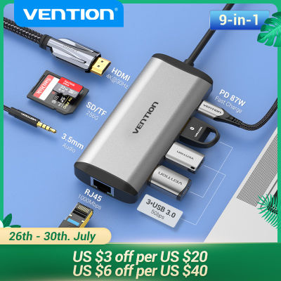 Vention USB C HUB Type C to USB 3.0 Dock Station USB C HDMI RJ45 4K for Pro Air Accessories Type C 3.1 Splitter USB HUB