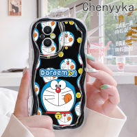 เคส Chenyyyka สำหรับ OPPO Reno 7Z 5G Reno 8Z Reno7 Lite Reno8 Lite F21 Pro 5G F21s Pro 5G เคสการ์ตูนรูปโดราเอมอนน่ารักดีไซน์ใหม่เนื้อครีมขอบคลื่นนุ่มโปร่งใสลายกล้องถ่ายรูปเคสมือถือฝาครอบป้องกันอ่อนโยนแบบเรียบง่าย