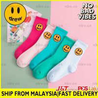 NBV Drew House Smiley Colour Socks Fashion Smile Hipster Socks Logo Cotton Socks justin bieber