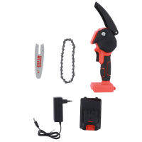 4in 21V Mini Chainsaw ชาร์จไร้สายไฟฟ้าลูกโซ่เลื่อยตัดไม้เลื่อยโซ่ EU Plug 100‑240V