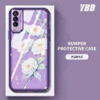 เคสโทรศัพท์ YBD สำหรับ Vivo Y20 2021 Y20i Y20S G Y12S 2021 Y20A Y12A Y3S 2026 V2029 V2038 V2044 V2033 V2042 V2069 V2039 V2068 V2027 V2032ดอกไม้คาเมลเลียสีลวดลายโปร่งใส V2038 TPU นุ่มป้องกัน TPU Carmera