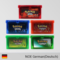 ตลับเกม GBA การ์ดคอนโซลวิดีโอเกม 32 บิต Pokemon Smaragd- Feuerrote Rubin- ฉลากเงาภาษาเยอรมันสำหรับ GBA NDS-ufuoze543