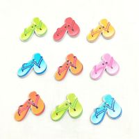 30pcs  2 Holes flip flop Wooden buttons Mixed 24*30mm For handmake Scrapbooking Crafts    7NK204 Haberdashery