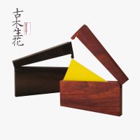 [COD] Mahogany creative business card box portable high-end gift simple wooden male storage ultra-thin