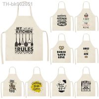 ✚❖ 1Pc Letter Alphabet Kitchen Chef Aprons For Women Cotton Linen Bibs Household Cleaning Pinafore Home Cooking Apron 55x68cm