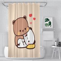 Hug Shower Curtains Bubu Dudu Cartoon Waterproof Fabric FunnyBathroom Decor with Hooks Home Accessories