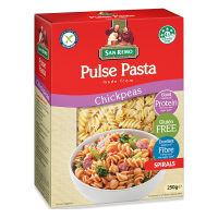 San Remo Pulse Pasta Chickpeas Spirals 250g ซานรีโม่พอลท์พาสต้า ชีคพี สไปรัล ขนาด 250 กรัม (8921)