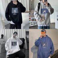 taotao เสื้อกันหนาว  -Oversize- สไตล์เกาหลี เสื้อฮูดแขนยาว ผ้าสำลีหนานุ่ม Q2