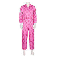 Hot ภาพยนตร์ Babie Ken คอสเพลย์เครื่องแต่งกายสำหรับผู้ใหญ่ Mens Pink Jumpsuit ชุด Halloween Carnival Party Costume