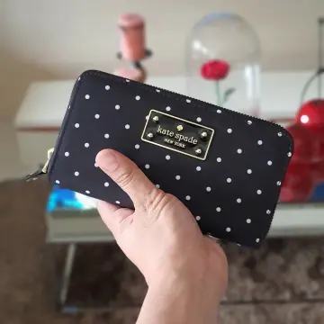 Kate spade black discount polka dot wallet