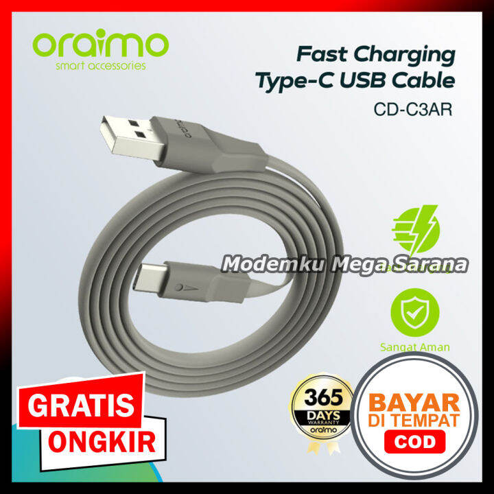 Oraimo Kabel Data Android Type C Usb Fast Charging Data Cable Cd C Ar