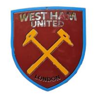 WEST HAM UNITER โลโก้ขุนค้อนเวสต์แฮมยูไนเต็ด เหล็กตัดเลเซอร์ขนาด18*18cm.ทำสีเหมือนจริงใช้สีพ่นรถยนต์ภายนอก 2k สูตร ทนแดดทนฝนทนทุกสภาวะอากาศ