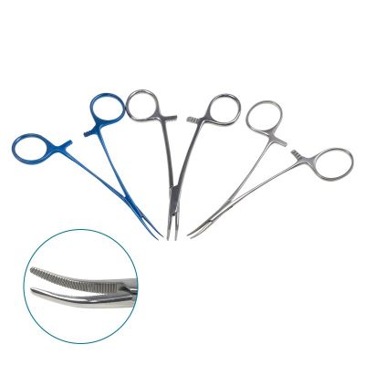 Stainless Steel Hemostatic Forceps Straight Curved Hemostatic Clamp Pliers