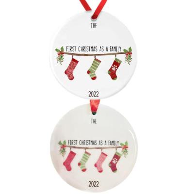 DIY Christmas Ornaments Acrylic DIY Name Christmas Tree Ornament Family Groups Socks Stocking Tag Decoration for Christmas Trees Holiday Party Gifts supple